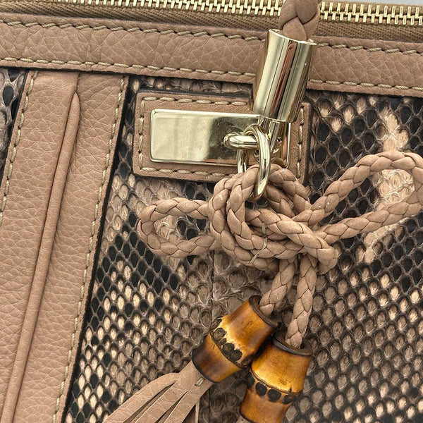 Gucci Snakeskin Python Bella Bag - Tote