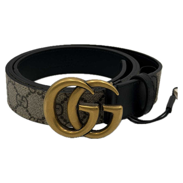 Gucci Reversible Supreme Canvas Belt with Gold Hardware 110/44