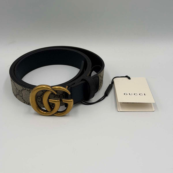 Gucci Reversible Supreme Canvas Belt with Gold Hardware 110/44