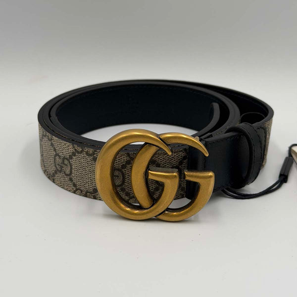 Gucci Reversible Supreme Canvas Belt with Gold Hardware 110/44