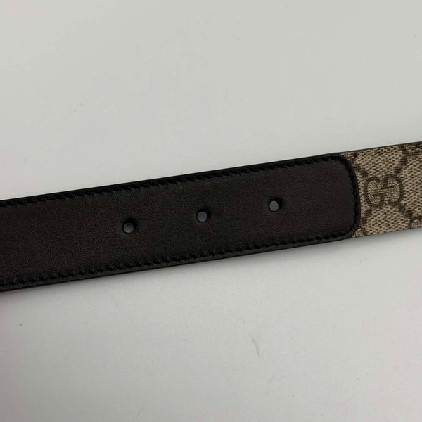 Gucci Reversible Supreme Canvas Belt with Gold Hardware 110/44