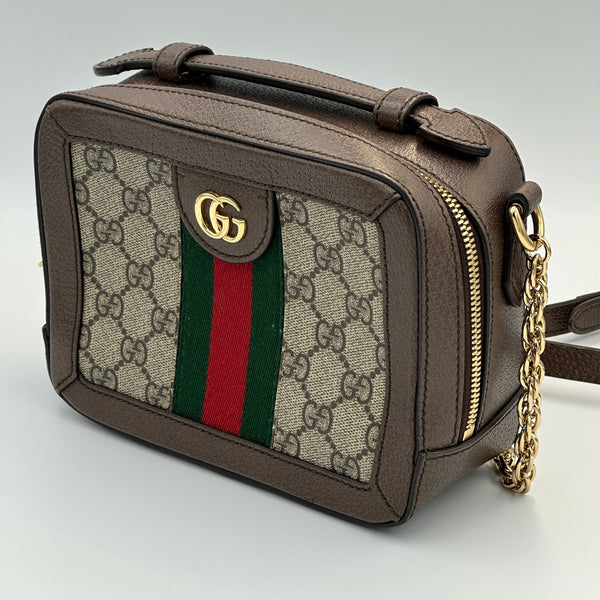 Gucci Supreme Monogram Mini Ophidia Top Handle Shoulder Bag