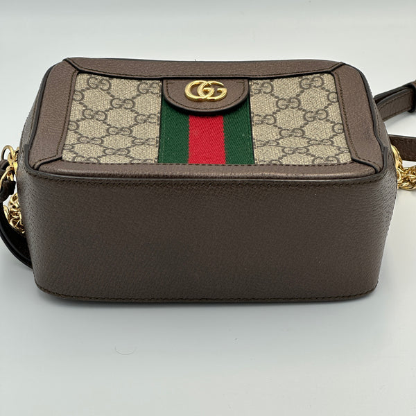Gucci Supreme Monogram Mini Ophidia Top Handle Shoulder Bag
