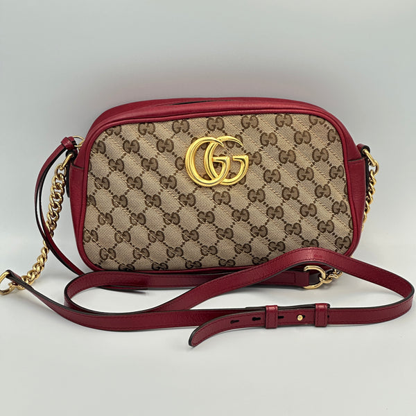 Gucci GG Marmont Canvas Camera Bag - Red