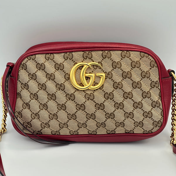Gucci GG Marmont Canvas Camera Bag - Red