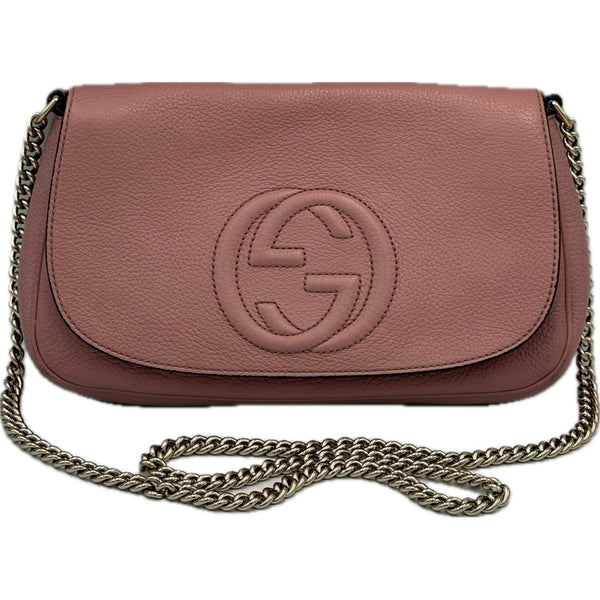 Gucci Soho Chain Crossbody Bag Medium - Pink