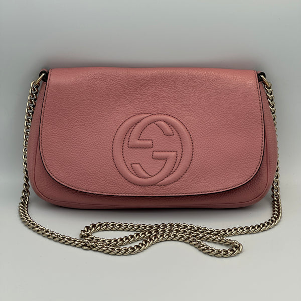 Gucci Soho Chain Crossbody Bag Medium - Pink
