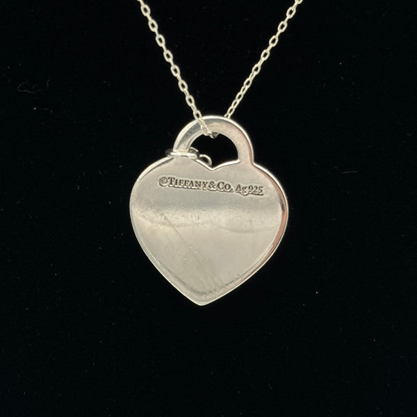 Return to Tiffany Heart Tag and Key Necklace in Sterling Silver with a Diamond, Medium - Chicago Pawners & Jewelers