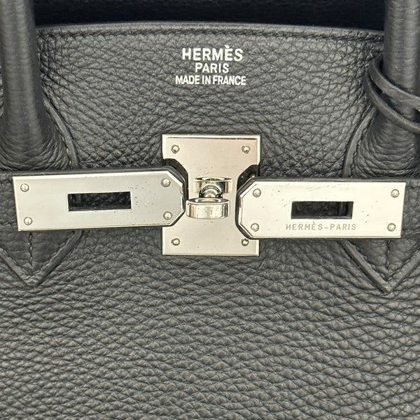 Hermes Birkin 35 Noir - Clemence Leather - Palladium Hardware