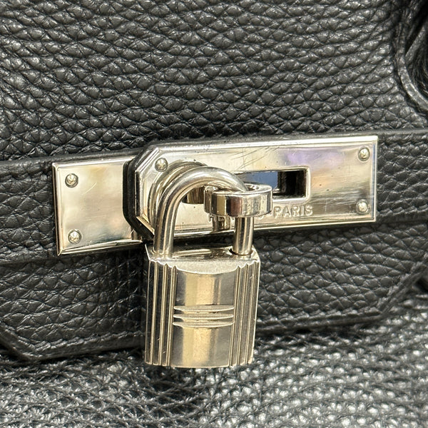 Hermes Birkin 35 Noir - Clemence Leather - Palladium Hardware