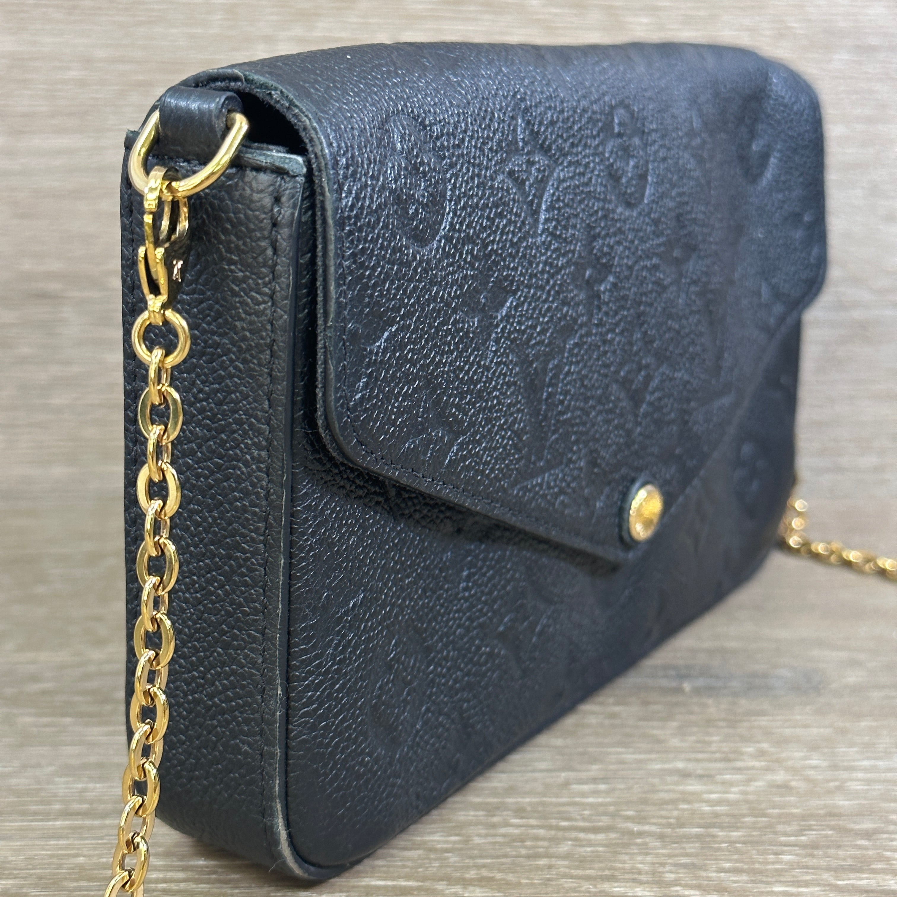 lv small black purse