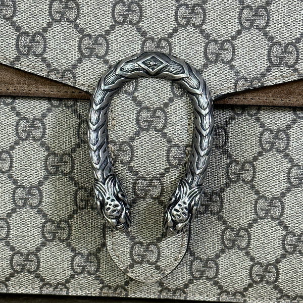 Gucci GG Supreme Monogram Medium Dionysus Shoulder Bag Taupe - Chicago Pawners & Jewelers