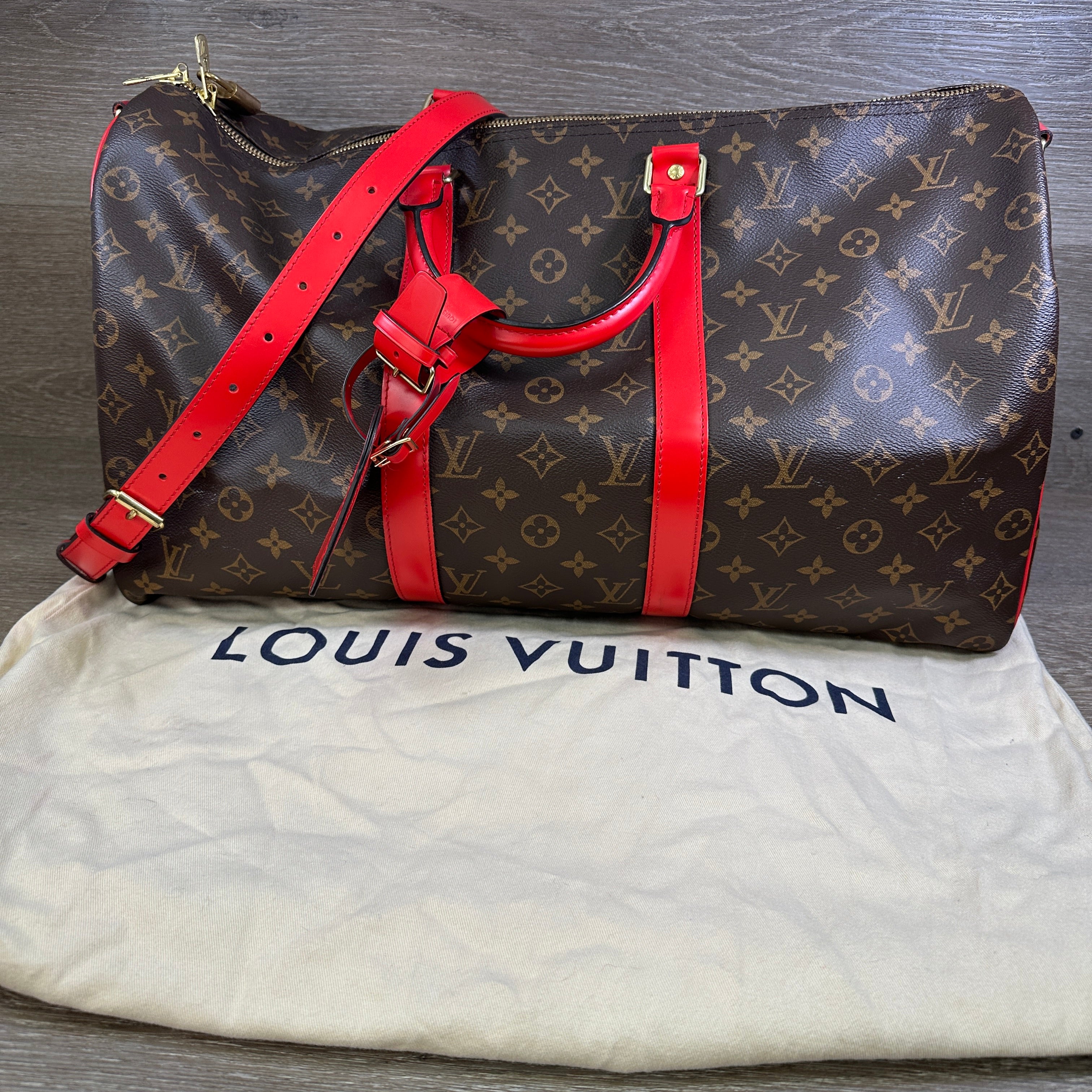 Louis Vuitton Keepall 50 Monogram with Shoulder Strap Louis