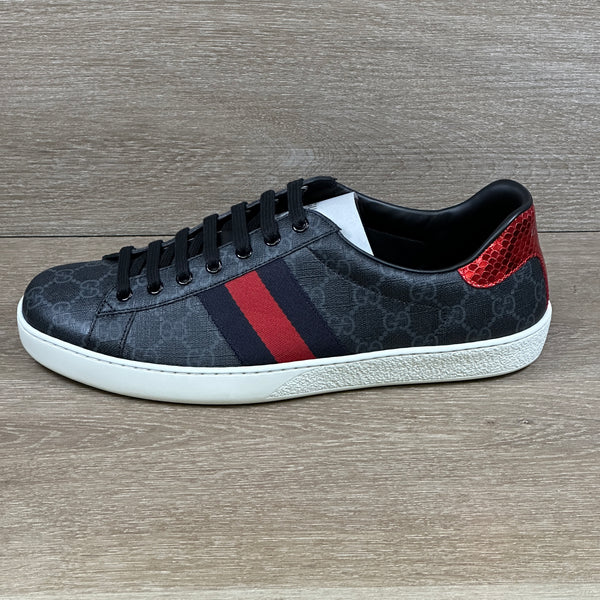 Gucci Ace GG Supreme Canvas - Black - Size 10