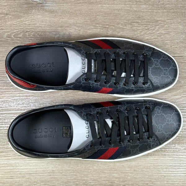 Gucci Ace GG Supreme Canvas - Black - Size 10