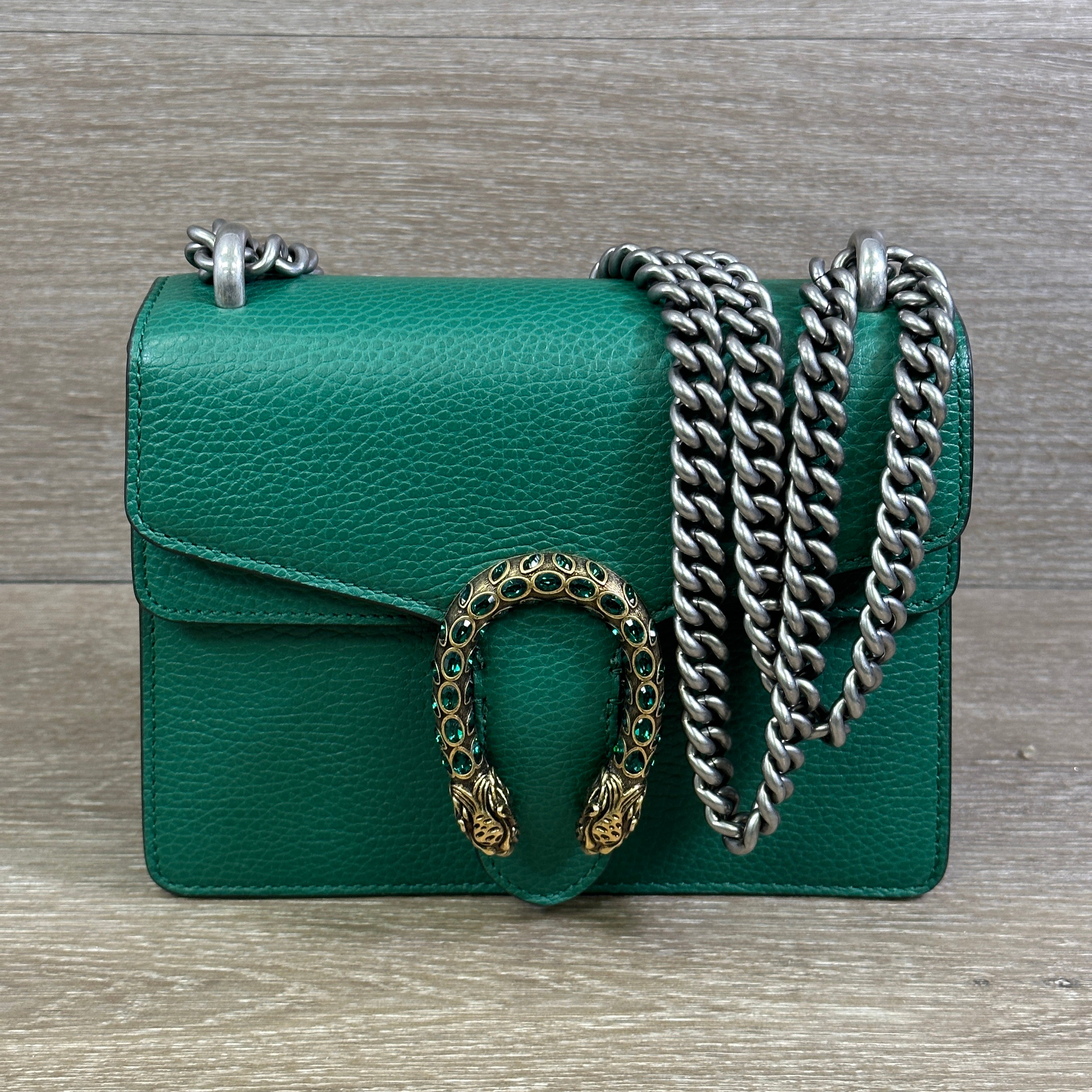 Gucci Green Leather Small Dionysus Shoulder Bag Gucci