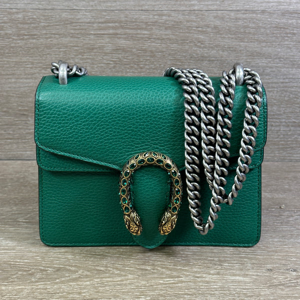 Gucci Calfskin Mini Dionysus Shoulder Bag - Emerald