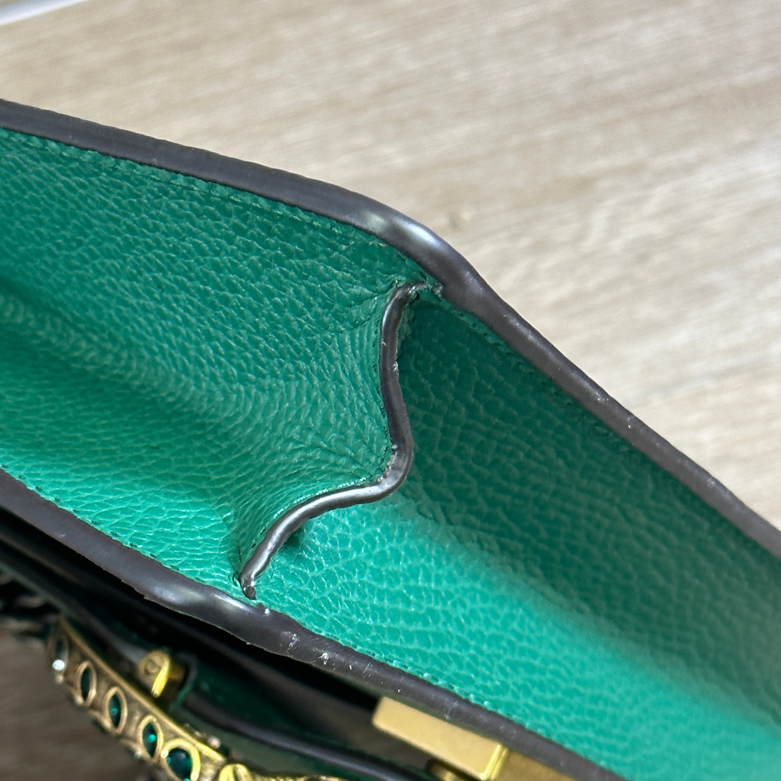 Gucci Dionysus Shoulder Bag Small Emerald in Pebbled Calfskin with  Gold-tone/Silver-tone - US