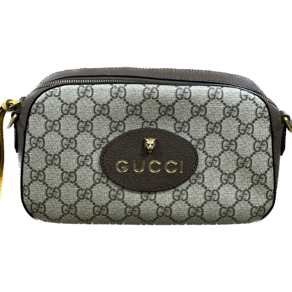 Gucci GG Supreme Monogram Web Neo Vintage Shoulder Bag Beige