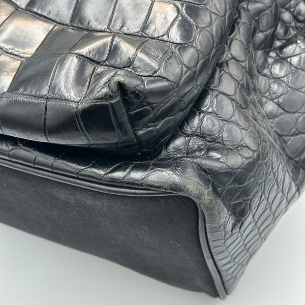 Saint Laurent City Backpack in CROCODILE-EMBOSSED Leather