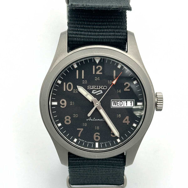 Seiko 5 Sport Day Date Automatic Watch on Nylon Strap - Blue/Grey - Chicago Pawners & Jewelers