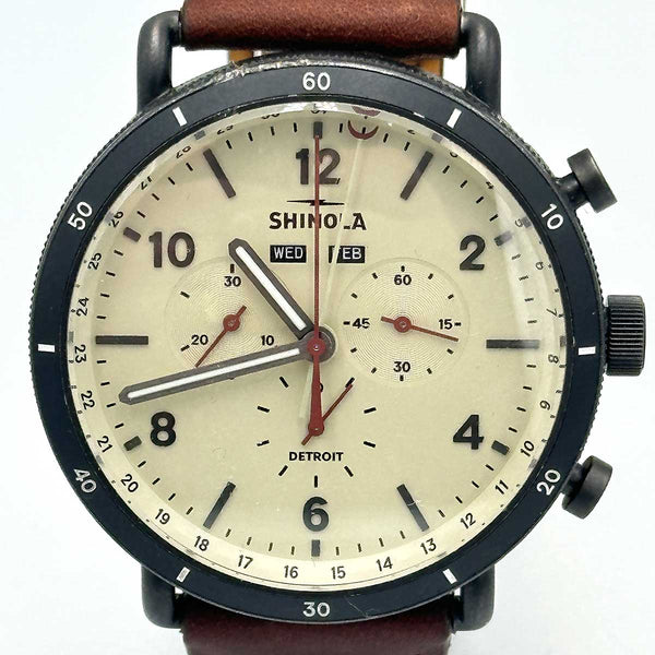 Shinola Canfield Sport 45mm Men's Watch, Light Tan Dial - Chicago Pawners & Jewelers