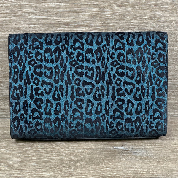 Saint Laurent Kate Monogram Small - Blue Leopard Print - Chicago Pawners & Jewelers