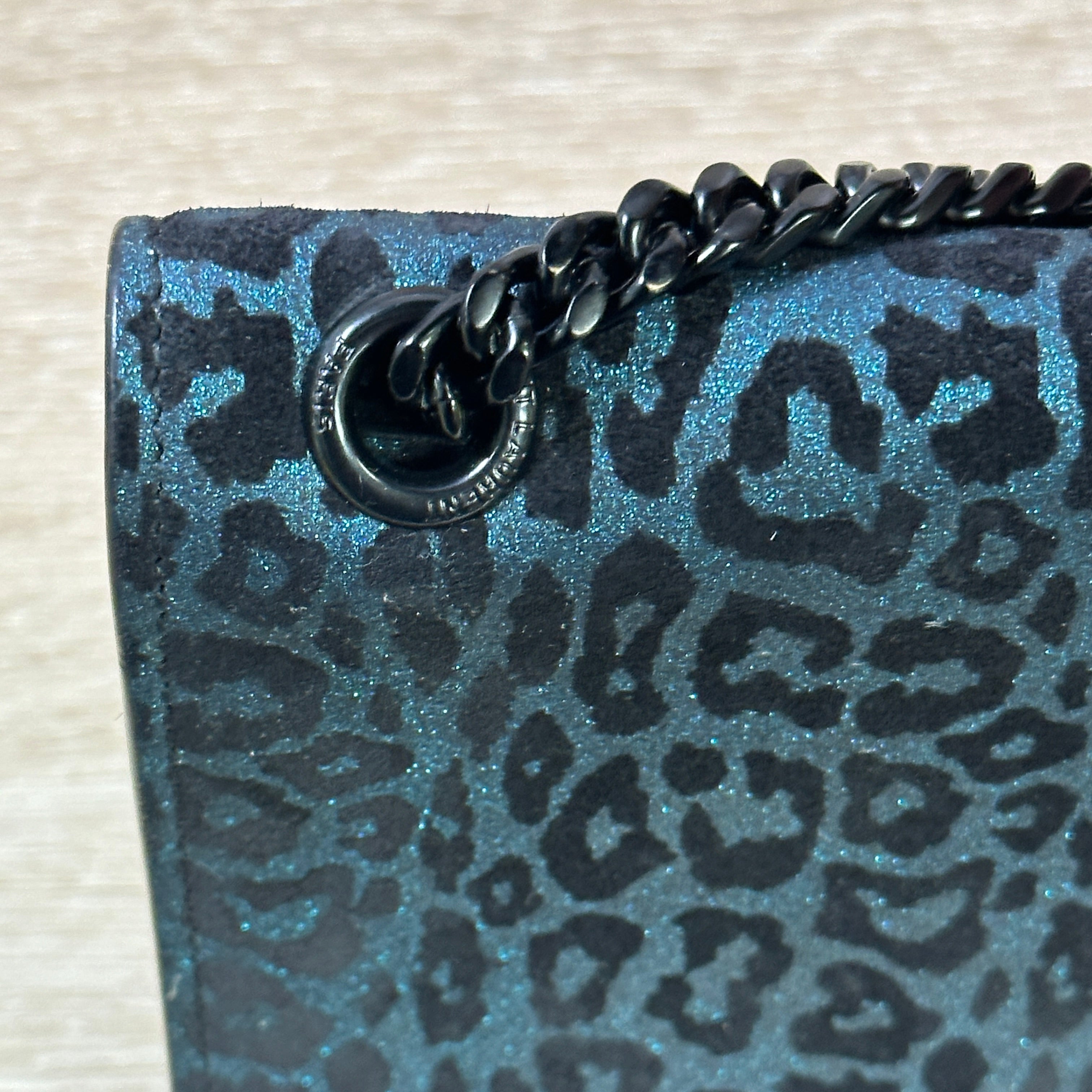 Monogrammed Metallic Leopard Wallet