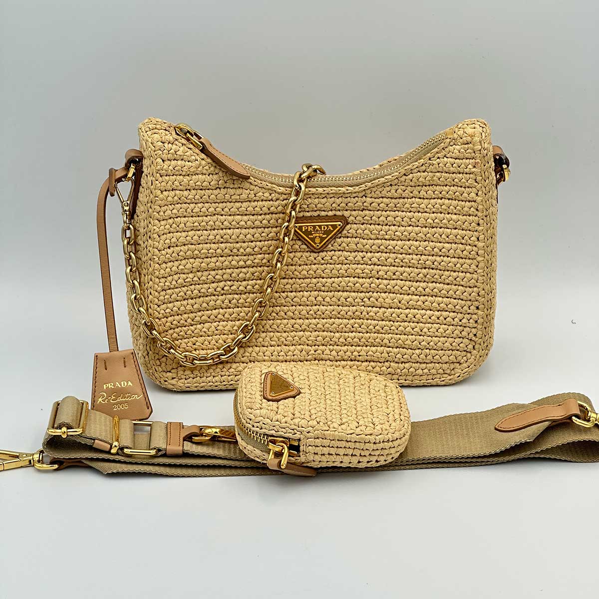 Prada Re-Edition 2005 Crochet Shoulder Bag