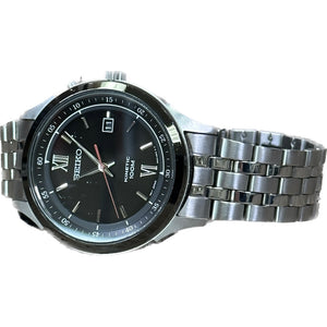 Seiko SKA659 Kinetic Black Dial Stainless Steel Mens Watch - Chicago Pawners & Jewelers