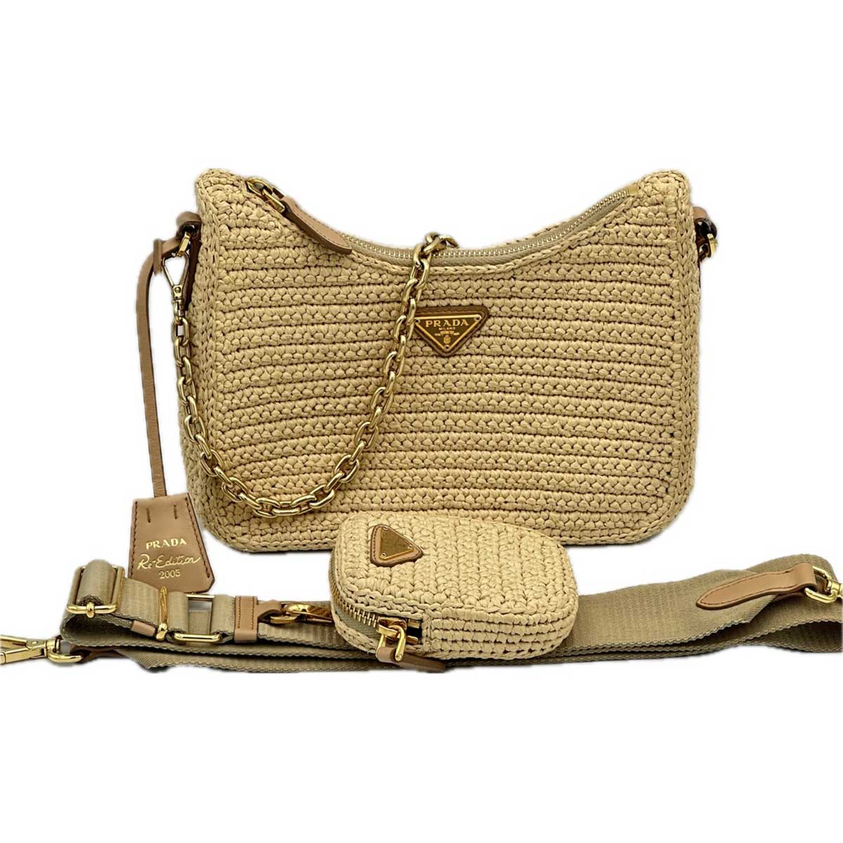 PRADAハンドバッグ.ポーチ Prada Re-Edition 2005 Crochet Shoulder Bag