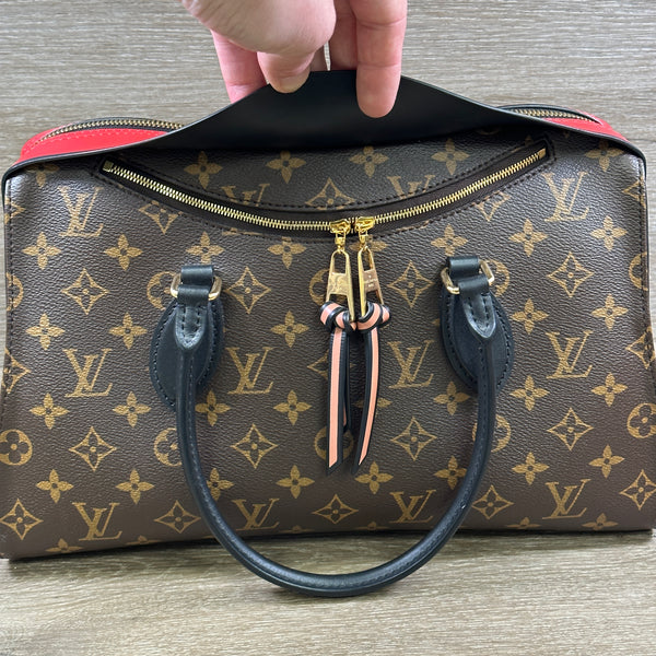 Louis Vuitton Tuileries Handbag Monogram Canvas with Red Leather - Chicago Pawners & Jewelers