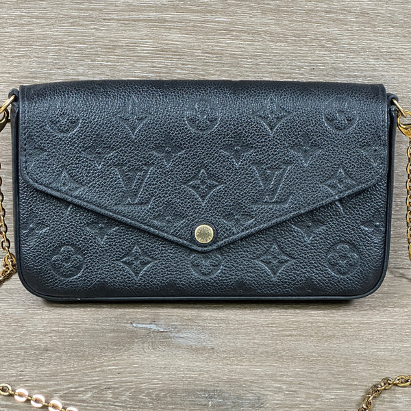 Louis Vuitton Félicie Pochette - Monogram Empreinte Leather - Black - Chicago Pawners & Jewelers