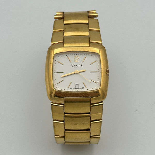 Gucci 8500M Mens Watch Gold with White Dial