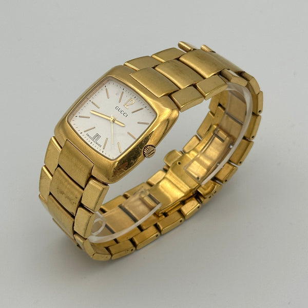 Gucci 8500M Mens Watch Gold with White Dial