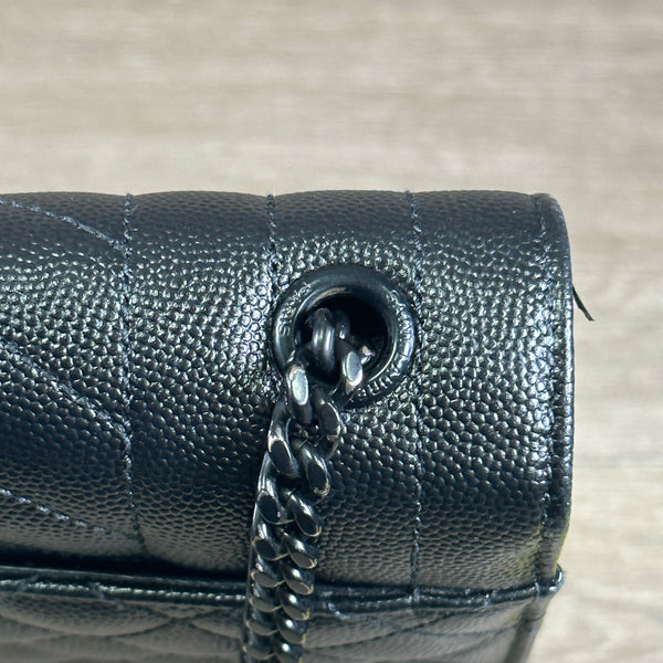 Saint Laurent Envelope Small In Quilted Grain De Poudre Embossed Leather - Chicago Pawners & Jewelers