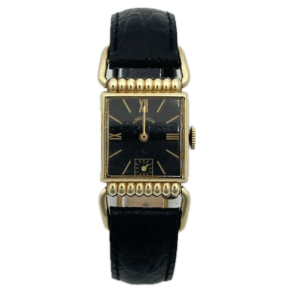 Vintage 1940s Lord Elgin Swing Lug "Drivers" Watch 14k Gold Filled