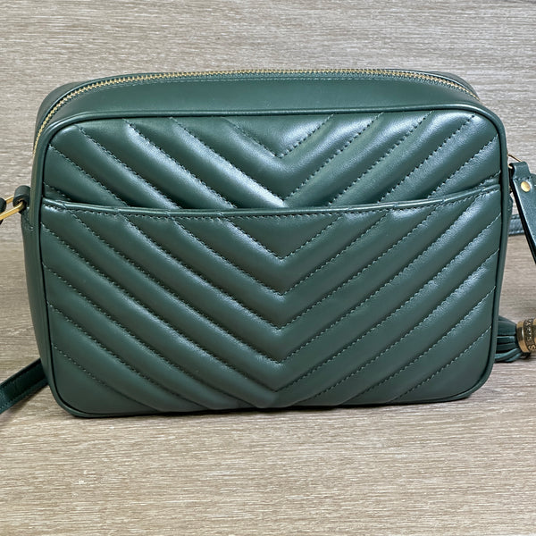 Saint Laurent Lou Medium Crossbody Crossbody with Tassel - Green - Chicago Pawners & Jewelers