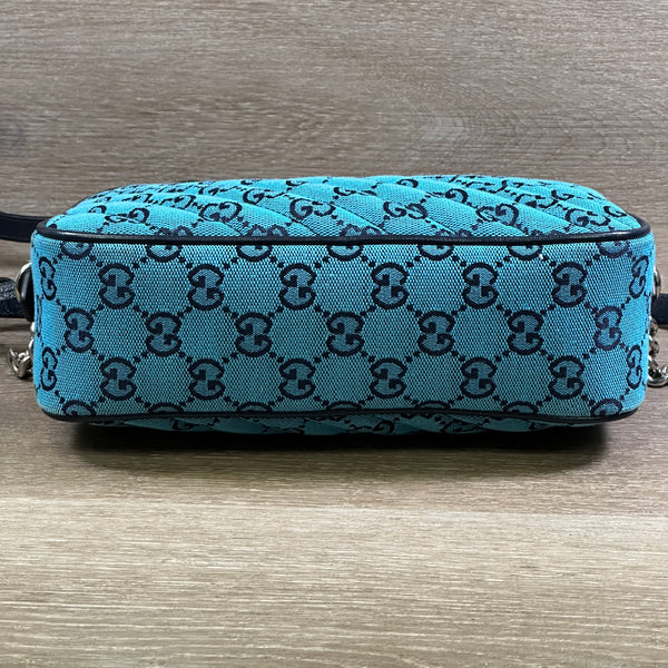 Gucci GG Marmont Shoulder Bag - Quilted Canvas - Blue - Chicago Pawners & Jewelers