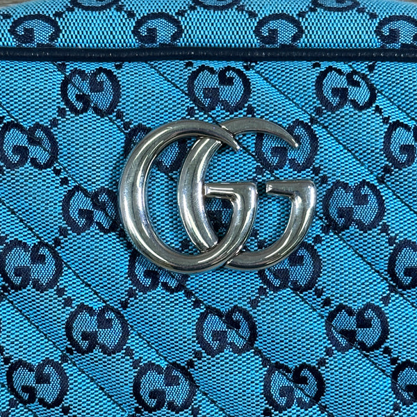 Gucci GG Marmont Shoulder Bag - Quilted Canvas - Blue - Chicago Pawners & Jewelers