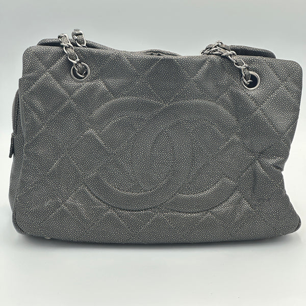 Chanel Caviar Timeless 'CC' Soft Shopper - Grey