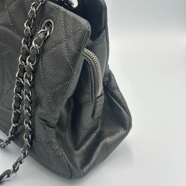 Chanel Caviar Timeless 'CC' Soft Shopper - Grey