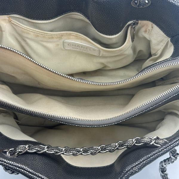 Chanel Caviar Timeless 'CC' Soft Shopper - Grey