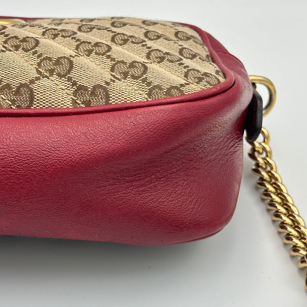 Gucci GG Marmont Canvas Camera Bag - Red
