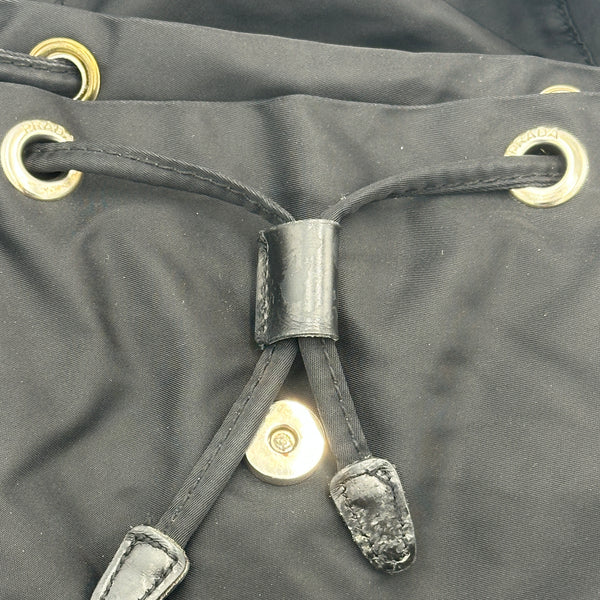 Prada Nylon Backpack - Black with Gold Tone Hardware
