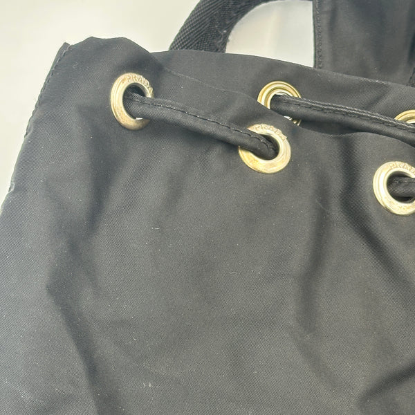 Prada Nylon Backpack - Black with Gold Tone Hardware