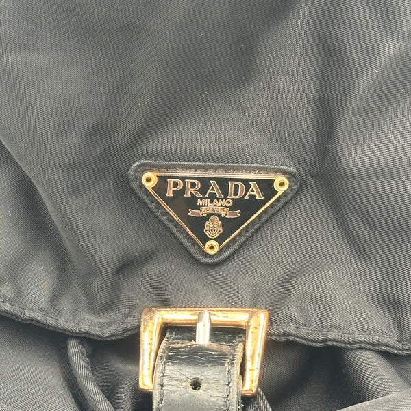 Prada Nylon Backpack - Black with Gold Tone Hardware