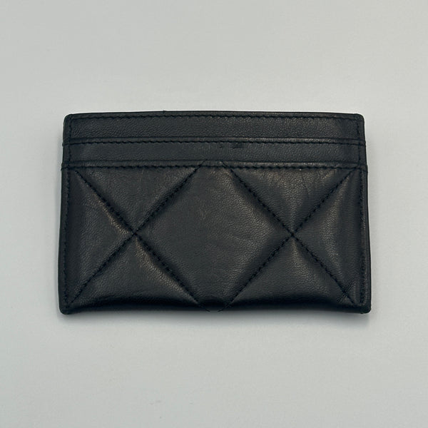 Chanel 19 Quilted Leather Card Holder - Black