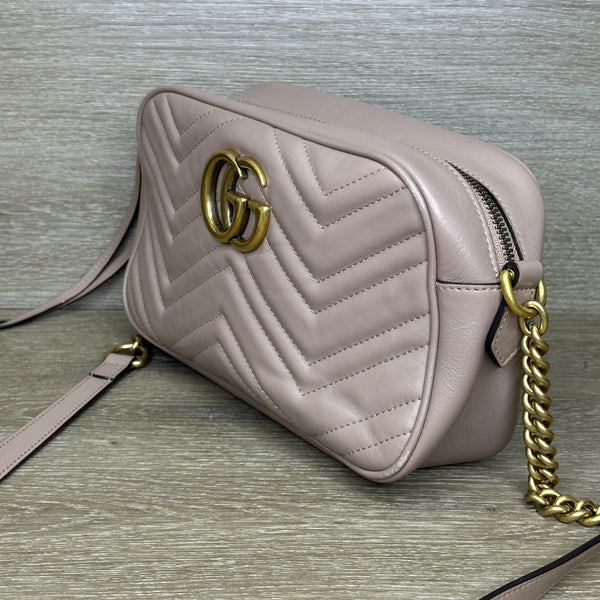 Gucci GG Marmont Camera Small Shoulder Bag - Dusty Pink Leather