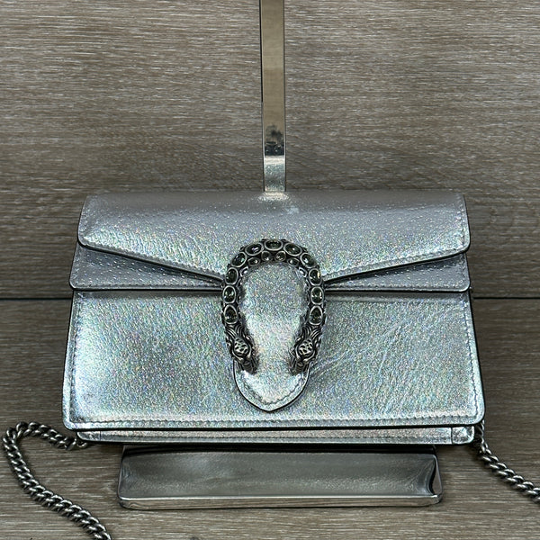 Dionysus Super Mini Bag - Silver Lame leather - Chicago Pawners & Jewelers